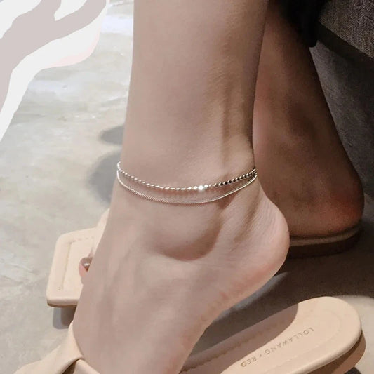 New Trendy Double Anklet