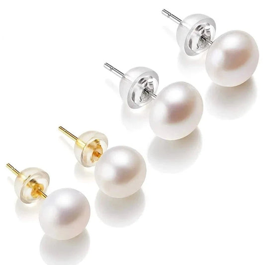 Silver Earrings with Cultured Freshwater Pearl