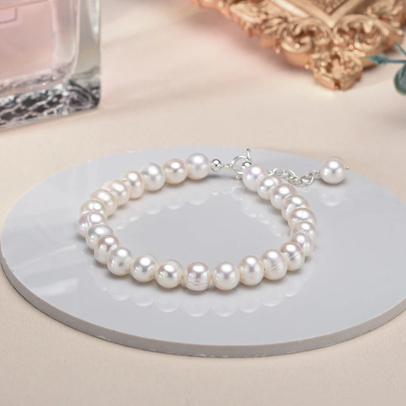 Freshwater Pearl Bracelet with S925 Silver and 3 Sizes